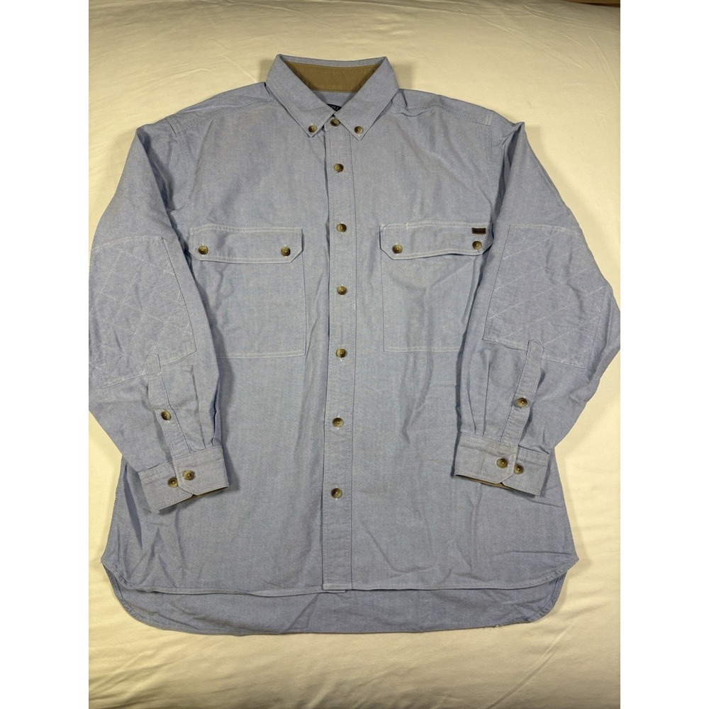 Woolrich Sportsmans Collection Heavy Oxford Shirt Mens Large Blue Khaki